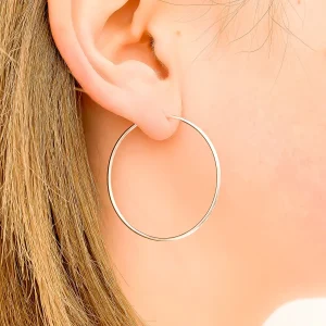 Sterling Silver Hoop Earrings (Oversized)
